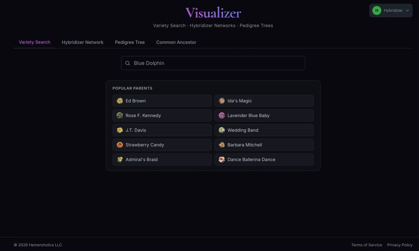 The Daylily Visualizer on a laptop